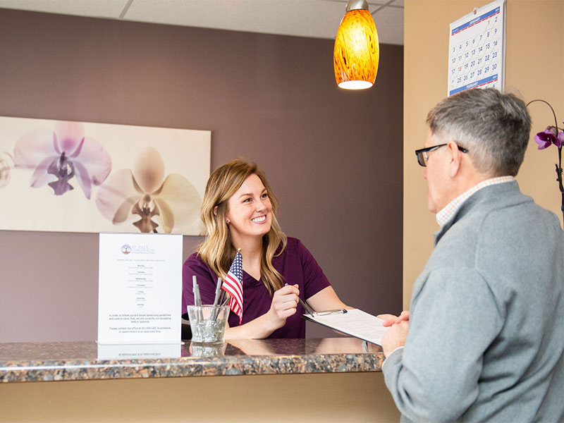 Front Desk as you walk in to St. Paul Chiropractic & Natural Medicine Center