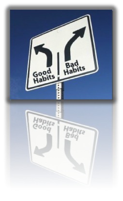 Good Habit Bad Habit road sign